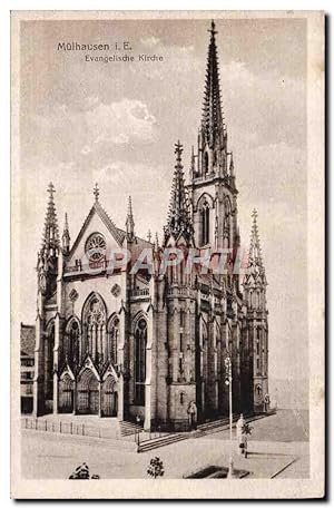 Carte Postale Ancienne Mulhausen Evangelische Kirche