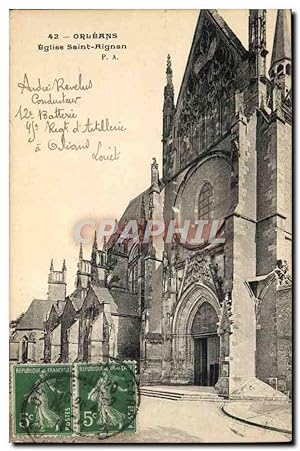 Carte Postale Ancienne Orleans Eglise Saint Aignan