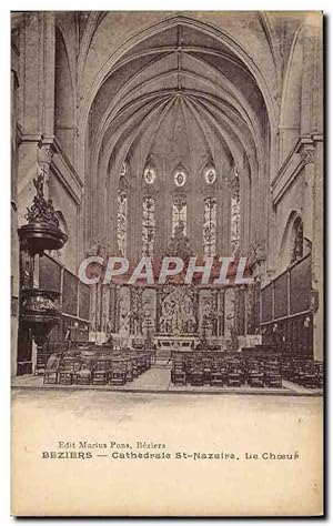 Carte Postale Ancienne Beziers Cathédrale St Nazaire Le Choeur