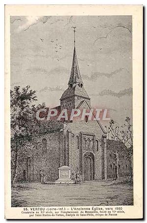 Carte Postale Ancienne Vertou L'Ancienne Eglise Vers 1860