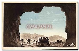 Carte Postale Ancienne La route thermale Le tunnel d'Aubisque Vaches Automobile