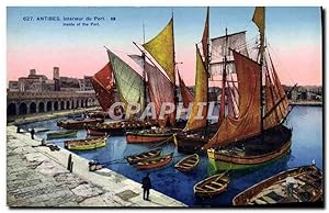 Carte Postale Ancienne Antibes Interier Du Port Bateaux