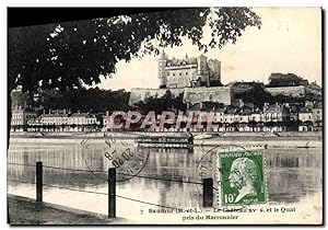 Carte Postale Ancienne Saumur Le château et le quai pris de Marmoutier