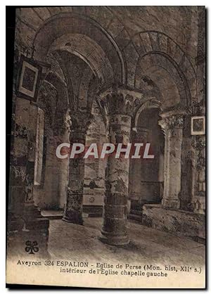 Carte Postale Ancienne Espallon Eglise de Perse intérieur de l'église chapelle gauche