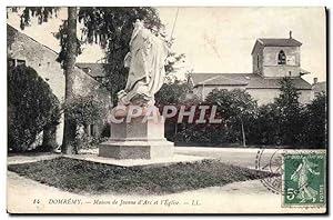 Carte Postale Ancienne Domremy Maison de Jeanne d'Arc et L'Eglise