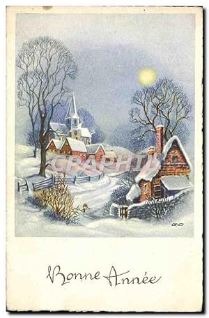 Carte Postale Ancienne Fantaisie Bonne Année