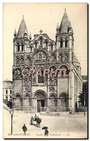 Carte Postale Ancienne Angouleme Façade de Cathédrale