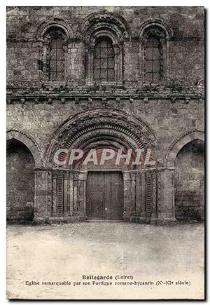 Carte Postale Ancienne Bellegarde Eglise Temarquable Portique Romano byzantin