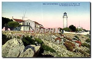 Carte Postale Ancienne Cap D'Antibes Le Semaphore Et Le Phare