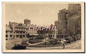 Carte Postale Ancienne Rodez Place D'Armes Et Monument Militaria