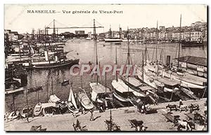 Carte Postale Ancienne Marseille vue générale Du Vieux Port Bateaux