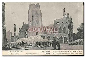 Carte Postale Ancienne Arras Ce Qui Reste Dui Beffroi Et De I'Hôtel De Ville Militaria