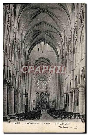 Carte Postale Ancienne Laon La Cathédrale La nef