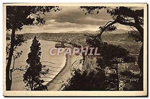 Carte Postale Ancienne Nice vue générale et Baie des Anges