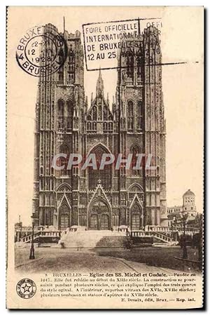 Carte Postale Ancienne Bruxelles Eglise des SS Michel et Gudule