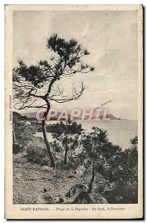 Carte Postale Ancienne Saint Raphael Plage De La Peguiere Au fond Le Dramont