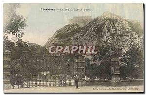 Carte Postale Ancienne Cherbourg Entrée Du Jardin Public