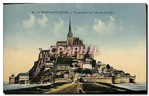 Carte Postale Ancienne Le Mont Saint Michel vue générale Sud Prise Sur La Digue