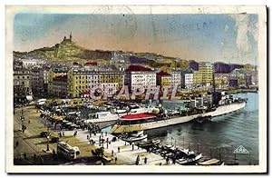 Carte Postale Ancienne Marseille Quai de Belges et Notre Dame Bateau