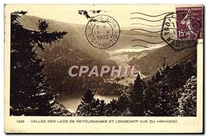 Carte Postale Ancienne Vallée Des Lacs De Retournemer Et Longemer vue Du Hohneck