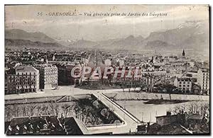 Carte Postale Ancienne Grenoble vue générale Prise du Jardin des Dauphins