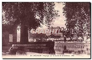 Carte Postale Ancienne Saumur Paysage Sur La Loire et le Château