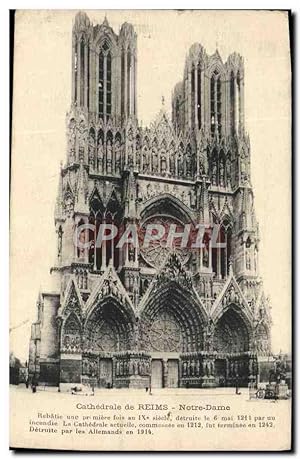 Carte Postale Ancienne Cathédrale De Reims Notre Dame