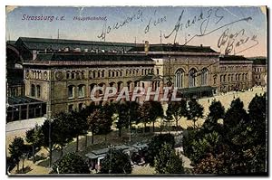 Bild des Verkufers fr Carte Postale Ancienne Strassburg Hauptbahnhof zum Verkauf von CPAPHIL