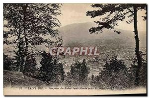 Carte Postale Ancienne Saint Die vue Prise des Rocher Saint Martin entre les arbres