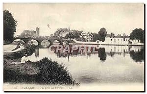 Carte Postale Ancienne Auxerre vue Prise des Ocreries