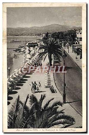 Carte Postale Ancienne Juan Les Pins Le Boulevard Du Soleil Et La Plage