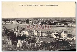 Carte Postale Ancienne Saumur a Vol d'Oiseau vue Prise du Château