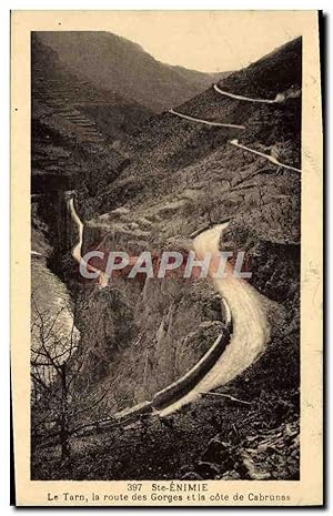 Bild des Verkufers fr Carte Postale Ancienne Ste Enimie Le Tarn La Route Des Gorges Et La Cote De Cabrunas zum Verkauf von CPAPHIL