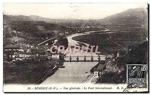 Carte Postale Ancienne Behobie vue générale Le Pont International