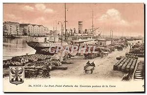 Carte Postale Ancienne Nice Le Port Point D'Attache Des Courriers Postaux De La Corse