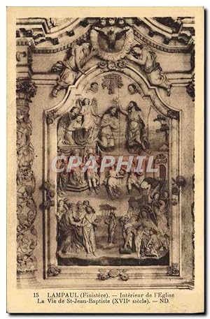 Carte Postale Ancienne Lampaul Intérieur De I'Eglise La vie de St Jean Baptiste