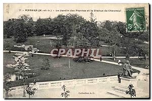 Carte Postale Ancienne Angers Le Jardin Des Plantes Et La Statue De Chevreul