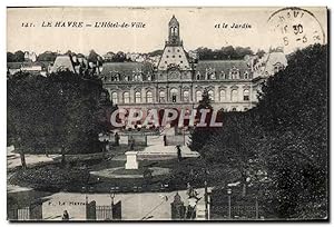 Carte Postale Ancienne Le Havre L'Hôtel De Ville et le jardin