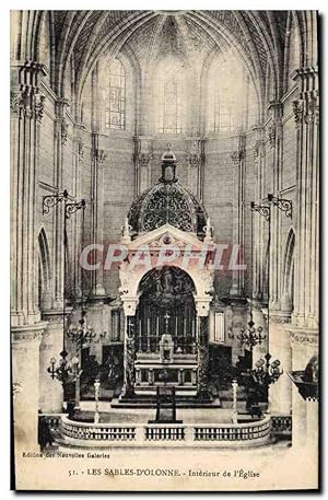 Carte Postale Ancienne Les Sables D'Olonne Intérieur De I'Eglise
