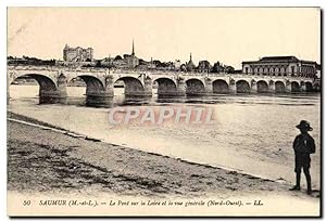 Carte Postale Ancienne Saumur Le Pont sur la Loire et la vue générale