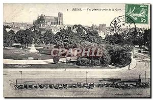 Carte Postale Ancienne Reims vue générale Prise de la Gare