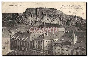 Carte Postale Ancienne Belfort Château Et Lion