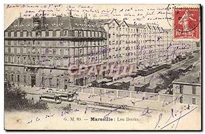 Carte Postale Ancienne Marseille Les Docks Train Tramways