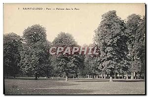 Carte Postale Ancienne Saint Cloud Parc Pelouse Dans Le Parc