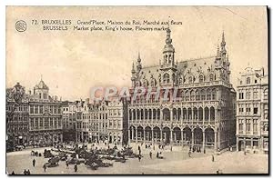 Carte Postale Ancienne Bruxelles Grand Place Maison Du Roi Marche aux fleurs