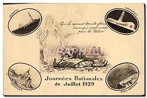 Carte Postale Ancienne Journees Nationales De Juillet 1929 Lorette Douaumont Dormans Vieil Armand
