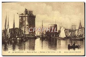 Carte Postale Ancienne La Rochelle Entrée du Port Bateaux