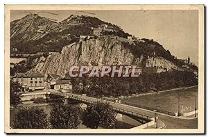 Carte Postale Ancienne Grenoble Les Forts de Rabot et de la Bastille et le pont de France