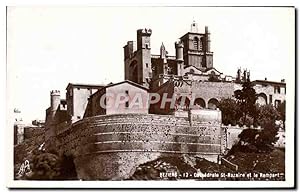 Carte Postale Ancienne Beziers Cathédrale St Nazaire Et Le Rempart