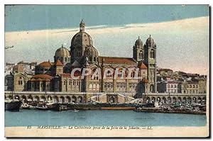 Carte Postale Ancienne Marseille La Cathédrale Prise De La Jetée De La Joliette